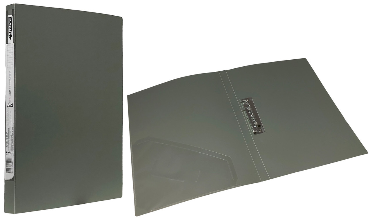 Папка з притиском 4OFFICE (4-221-08), 500 мкм, A4, 180 аркушів, сіра